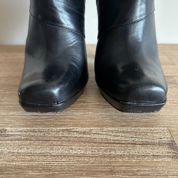 ALDO Leather Ankle Booties Womens Size 38 Mirrored High Heel Vintage Y2K - Picture 7 of 8